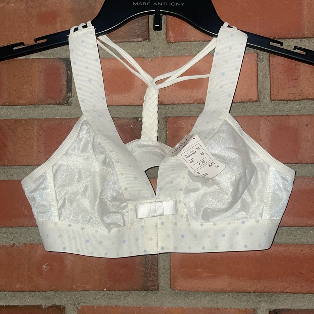 Wacoal teen bow bra vintage 70’s nwot poly cotton blend Deadstock rare cream